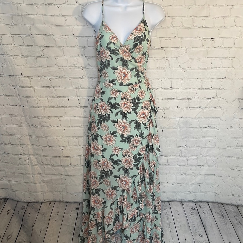 Altar’d State mini floral wrap maxi dress